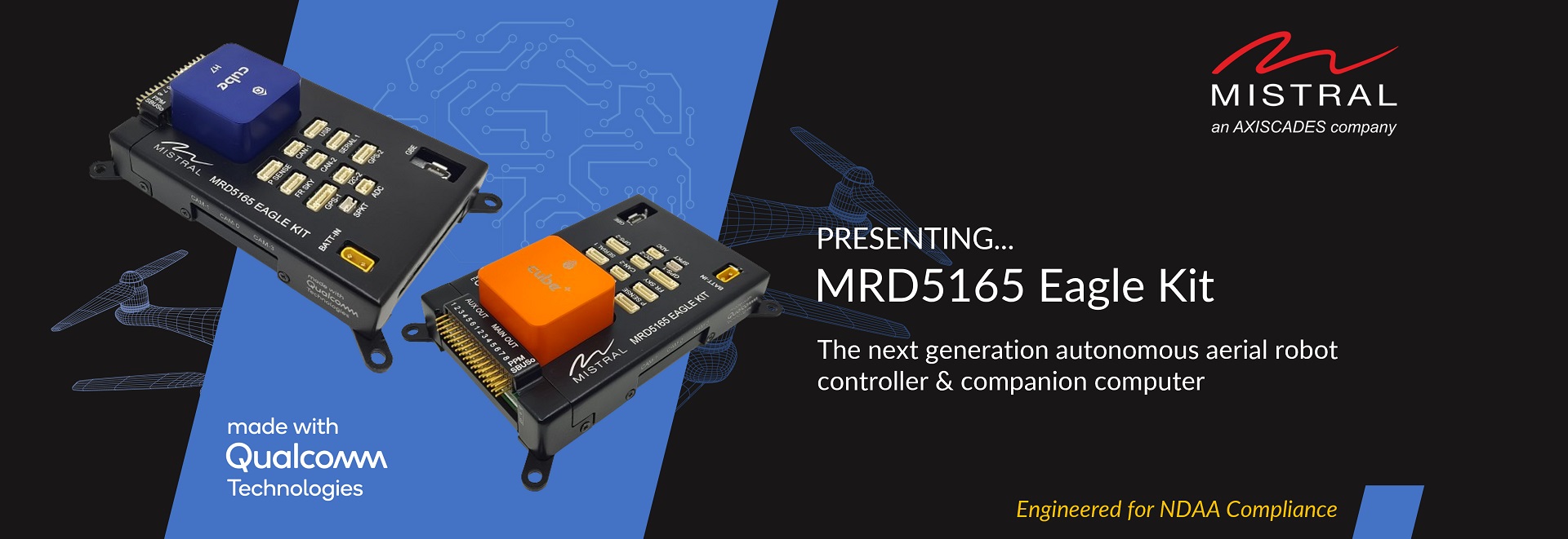 Aerial Robot Controller, MDR5165, Qualcomm QRB5165 SoC | Mistral Aerial Robot Controller, MDR5165, Qualcomm QRB5165 SoC | Mistral
